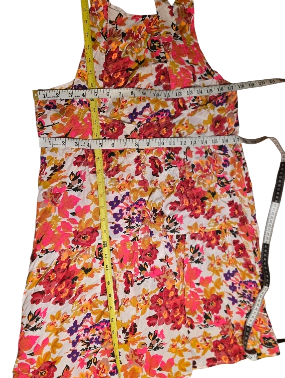 Natural Life Floral Boho Tiered Mini Dress - Size Large - Picture 12 of 16